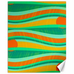 Green And Orange Decorative Design Canvas 16  X 20   by Valentinaart