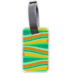 Green And Orange Decorative Design Luggage Tags (two Sides) by Valentinaart