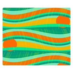 Green And Orange Decorative Design Double Sided Flano Blanket (small)  by Valentinaart