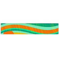 Green And Orange Decorative Design Flano Scarf (large)