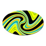 Blue and yellow Oval Magnet Front