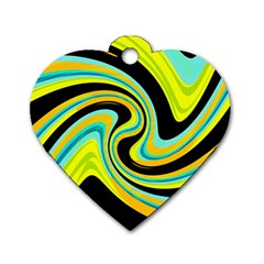 Blue And Yellow Dog Tag Heart (one Side) by Valentinaart