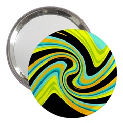 Blue and yellow 3  Handbag Mirrors