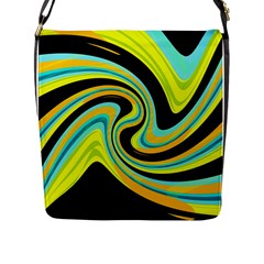 Blue and yellow Flap Messenger Bag (L) 