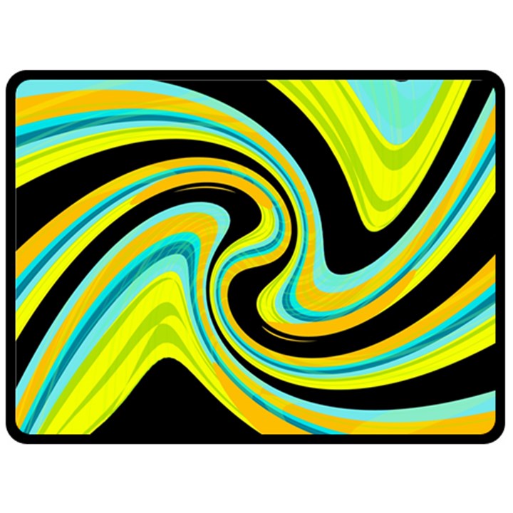 Blue and yellow Double Sided Fleece Blanket (Large) 