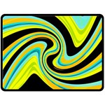 Blue and yellow Double Sided Fleece Blanket (Large)  80 x60  Blanket Back