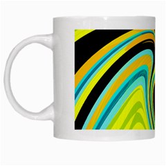 Blue And Yellow White Mugs by Valentinaart