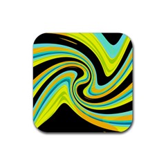 Blue And Yellow Rubber Coaster (square)  by Valentinaart