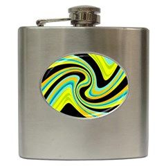 Blue And Yellow Hip Flask (6 Oz) by Valentinaart