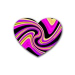 Pink and yellow Heart Coaster (4 pack)  Front