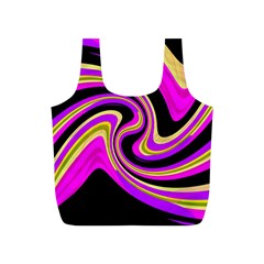 Pink And Yellow Full Print Recycle Bags (s)  by Valentinaart