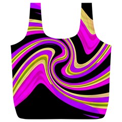 Pink And Yellow Full Print Recycle Bags (l)  by Valentinaart