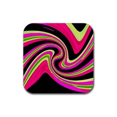 Magenta And Yellow Rubber Coaster (square)  by Valentinaart