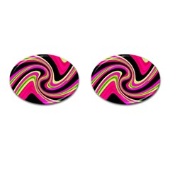 Magenta And Yellow Cufflinks (oval) by Valentinaart