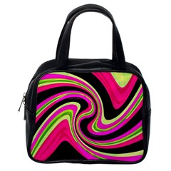 Magenta And Yellow Classic Handbags (one Side) by Valentinaart