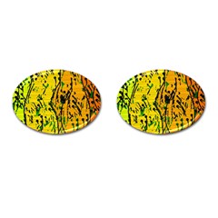 Gentle Yellow Abstract Art Cufflinks (oval) by Valentinaart