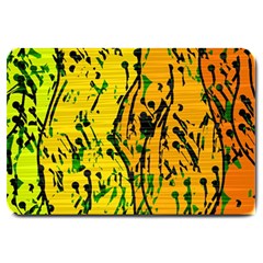 Gentle Yellow Abstract Art Large Doormat  by Valentinaart