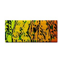 Gentle Yellow Abstract Art Hand Towel by Valentinaart