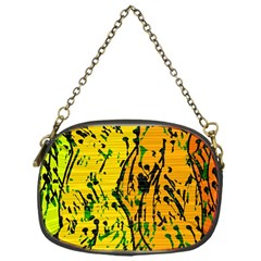 Gentle Yellow Abstract Art Chain Purses (one Side)  by Valentinaart