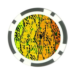 Gentle Yellow Abstract Art Poker Chip Card Guards (10 Pack)  by Valentinaart