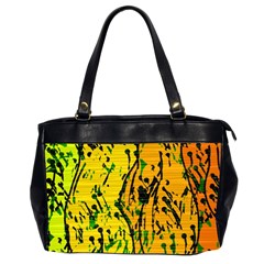 Gentle Yellow Abstract Art Office Handbags (2 Sides)  by Valentinaart