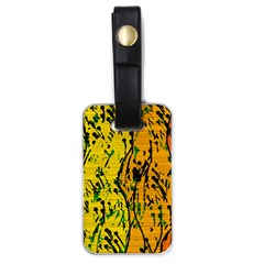 Gentle Yellow Abstract Art Luggage Tags (one Side)  by Valentinaart