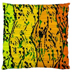 Gentle Yellow Abstract Art Large Cushion Case (two Sides) by Valentinaart