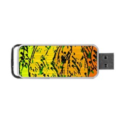 Gentle Yellow Abstract Art Portable Usb Flash (two Sides) by Valentinaart