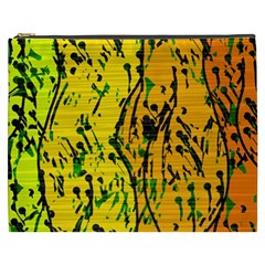 Gentle Yellow Abstract Art Cosmetic Bag (xxxl)  by Valentinaart