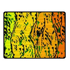 Gentle Yellow Abstract Art Double Sided Fleece Blanket (small)  by Valentinaart