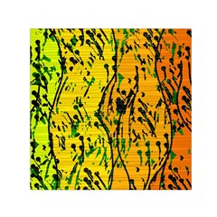 Gentle Yellow Abstract Art Small Satin Scarf (square) by Valentinaart