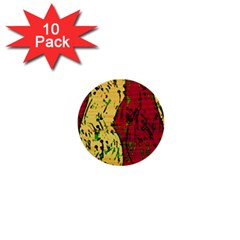 Maroon And Ocher Abstract Art 1  Mini Buttons (10 Pack)  by Valentinaart