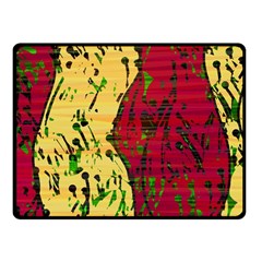 Maroon And Ocher Abstract Art Fleece Blanket (small) by Valentinaart