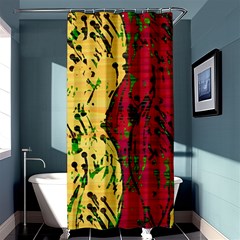 Maroon And Ocher Abstract Art Shower Curtain 36  X 72  (stall)  by Valentinaart