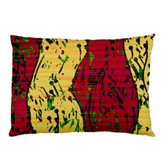 Maroon And Ocher Abstract Art Pillow Case (two Sides) by Valentinaart