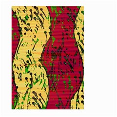 Maroon And Ocher Abstract Art Large Garden Flag (two Sides) by Valentinaart