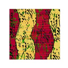 Maroon And Ocher Abstract Art Small Satin Scarf (square) by Valentinaart