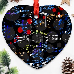 Blue Confusion Ornament (heart)  by Valentinaart