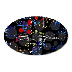 Blue Confusion Oval Magnet by Valentinaart