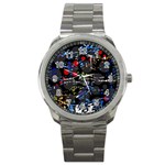 Blue confusion Sport Metal Watch Front