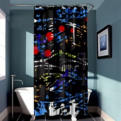 Blue Confusion Shower Curtain 36  X 72  (stall)  by Valentinaart