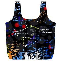 Blue Confusion Full Print Recycle Bags (l)  by Valentinaart