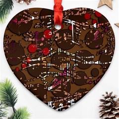 Brown Confusion Ornament (heart)  by Valentinaart