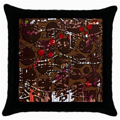 Brown Confusion Throw Pillow Case (black) by Valentinaart