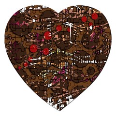 Brown Confusion Jigsaw Puzzle (heart) by Valentinaart