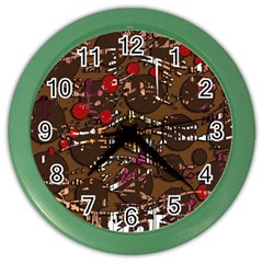 Brown Confusion Color Wall Clocks by Valentinaart