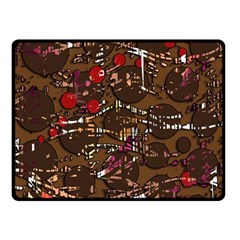 Brown Confusion Double Sided Fleece Blanket (small)  by Valentinaart