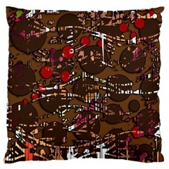 Brown Confusion Large Flano Cushion Case (two Sides)