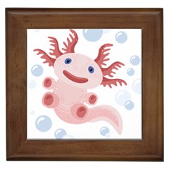 Axolotl Natural Tshirt Framed Tiles by XOOXOO