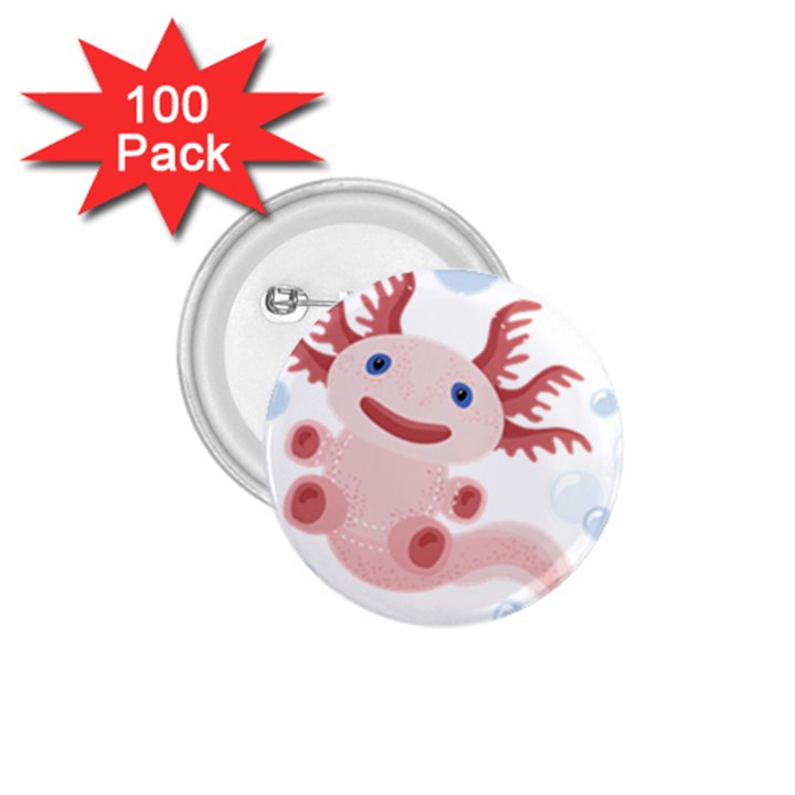 Axolotl Natural Tshirt 1.75  Buttons (100 pack) 